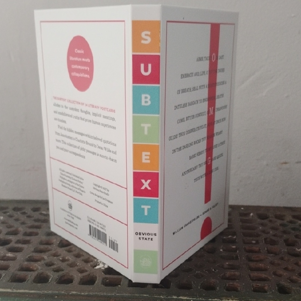 Obvious State | Subtext Literary Postcards (24) | NWOT